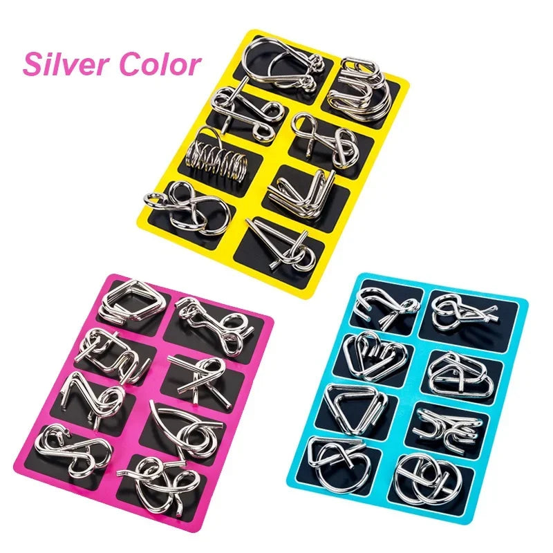 Metal Wire Puzzle Set – 8 Piece Brain Teaser Logic Games