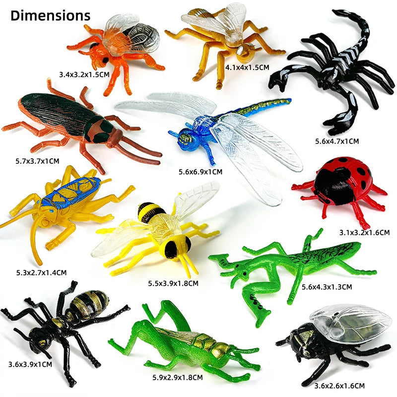 12-Piece Insect Animal Figures Set