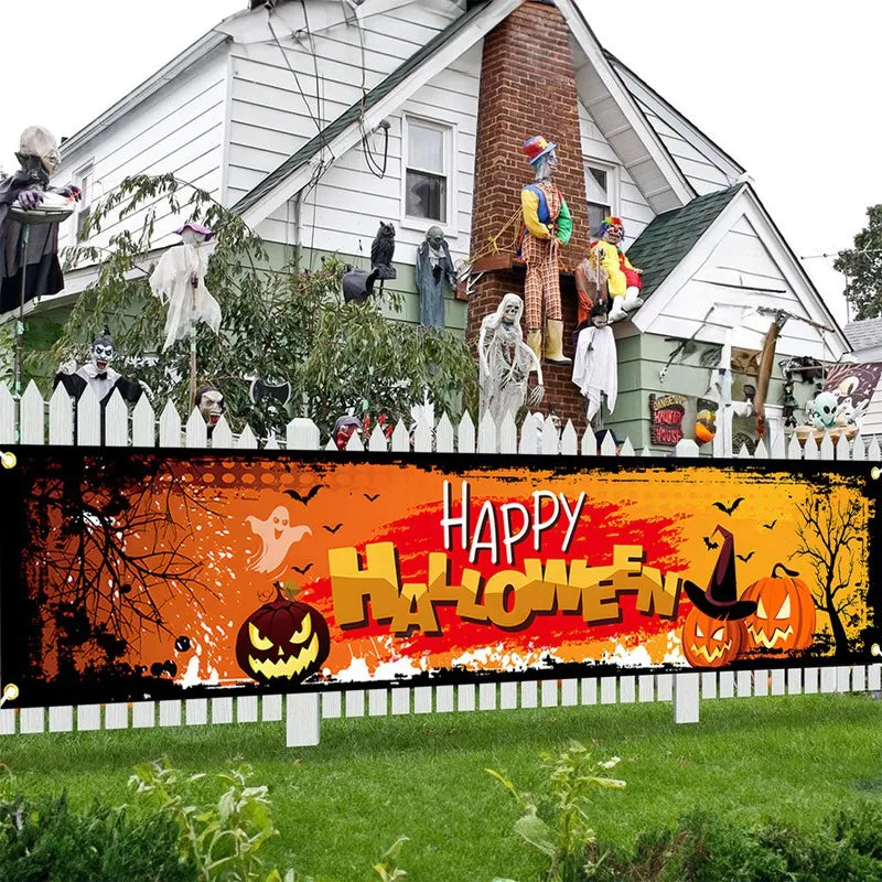 Halloween Pumpkin Banner – Ghost Party & Outdoor Decorations