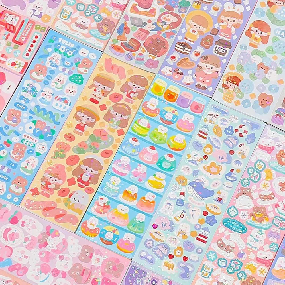 Kawaii Cartoon Stickers – Cute DIY Diary & School Sticker Pack