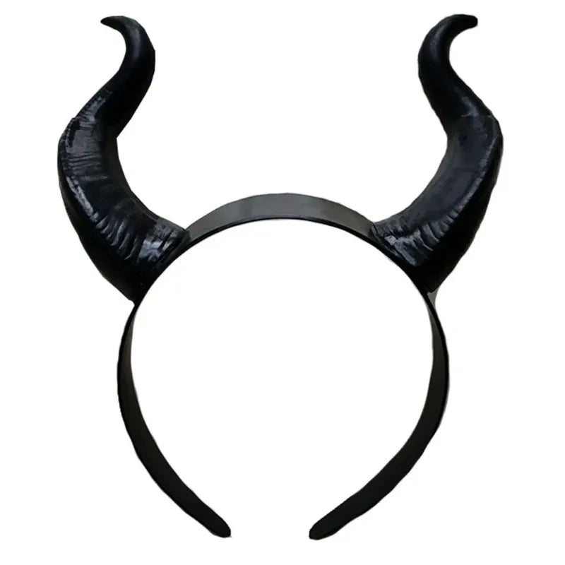 Demon Horn Headband – Black Detachable Costume Headpiece