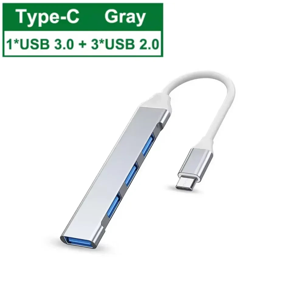 KEBIDUMEI USB 3.0 HUB 4 IN 1 5Gbps High Speed Transmission Dock Station Portable USB Splitter OTG Adapter Computer Accessories