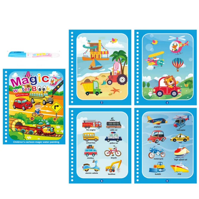 Reusable Water Coloring Book for Kids with Water Pen