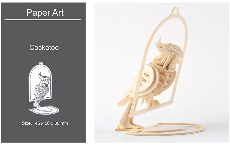 3D Wooden Animal Puzzle – DIY Assembly Model Kit