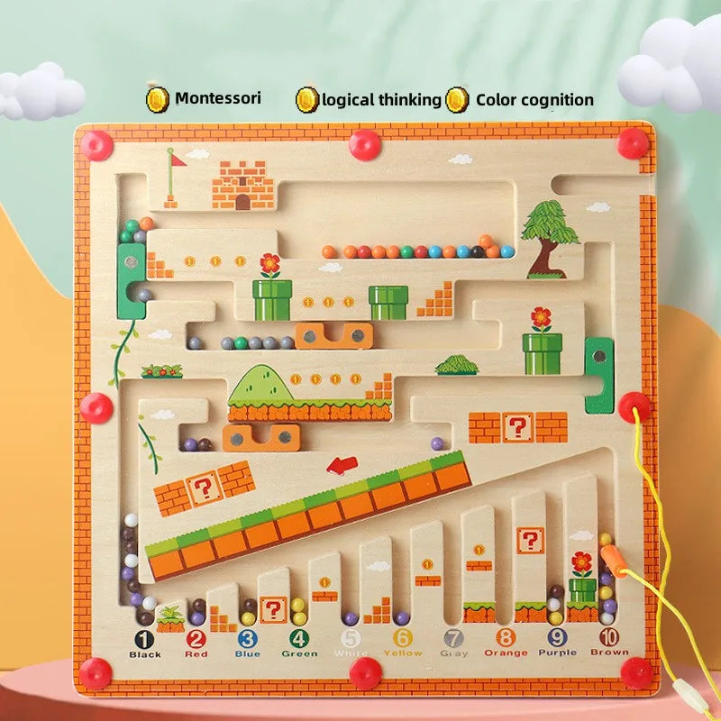 Magnetic Sorting Game – Montessori Wooden Color Puzzle Board
