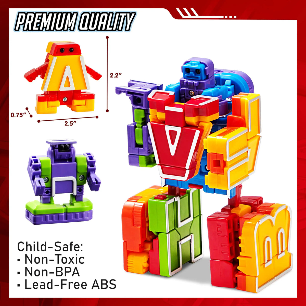 Alphabet Robot Toy 26-Piece ABC Transforming STEM Learning Set