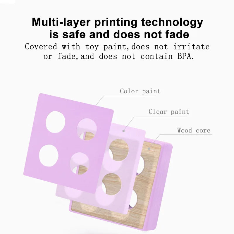 Wooden Building Blocks – Color & Shape Matching Puzzle Toy