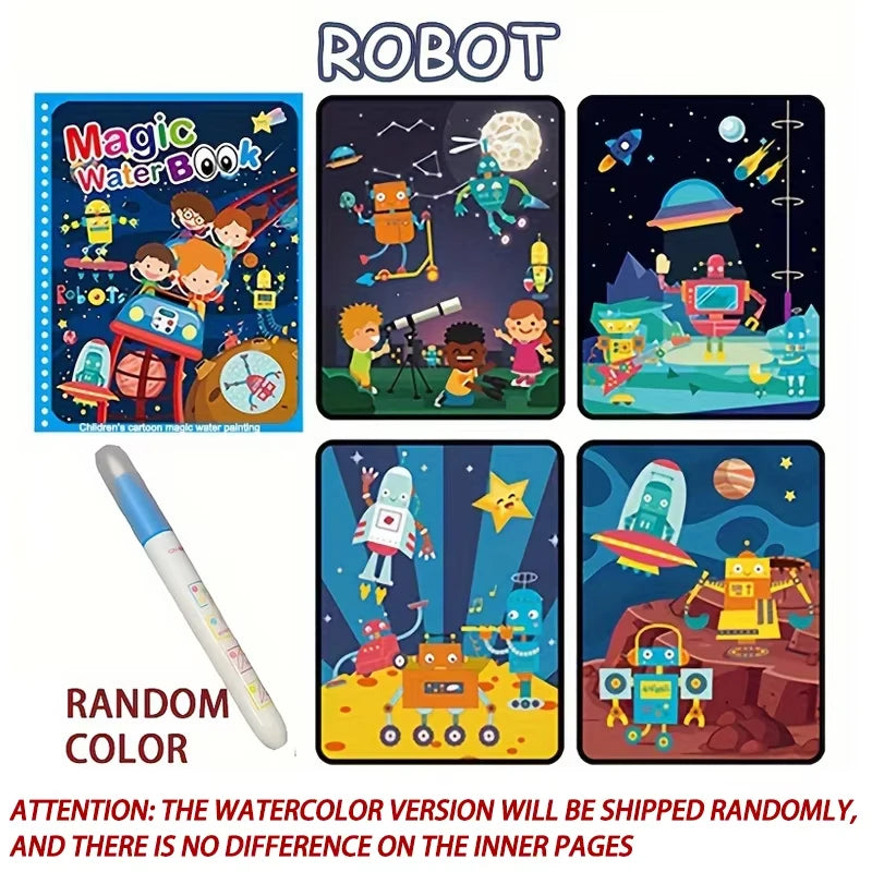 Reusable Water Coloring Book – Magic Drawing Book for Kids