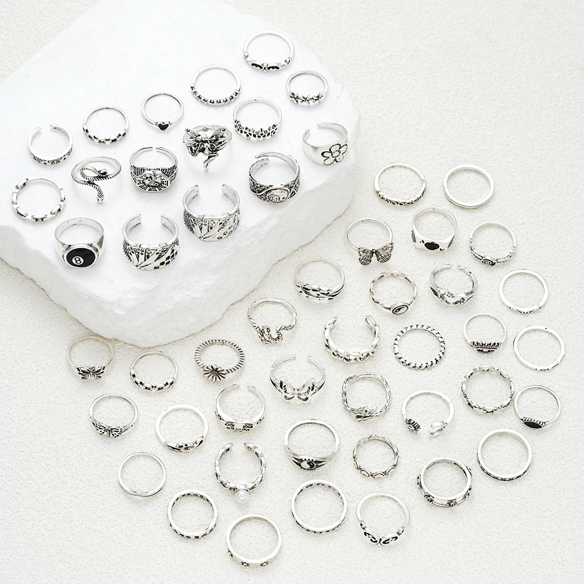 51-Piece Gothic Ring Set for Men & Women