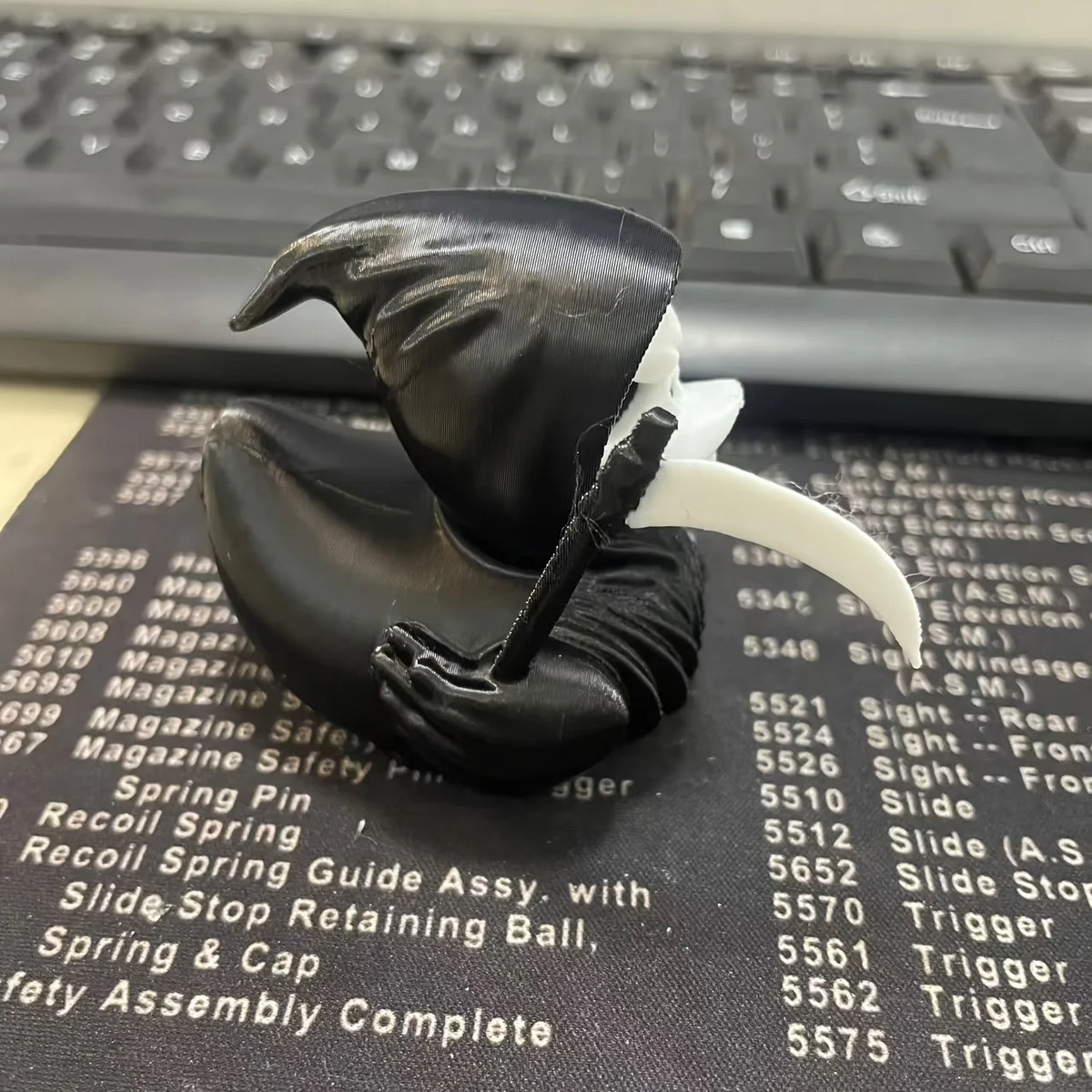 Grim Reaper Duck Statue, 3D Printed Halloween Figurine