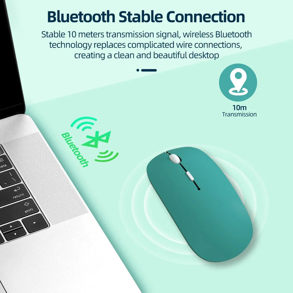 Bluetooth Wireless Mouse – Silent Portable Mouse for Laptop & Tablet