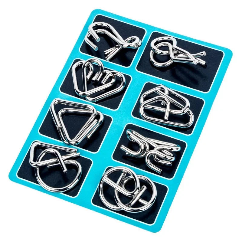 Metal Wire Puzzle Set – 8 Piece Brain Teaser Logic Games