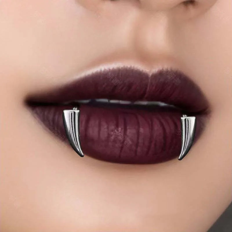 Gothic Lip Clip Sharp Teeth Fake Piercing Punk Jewelry