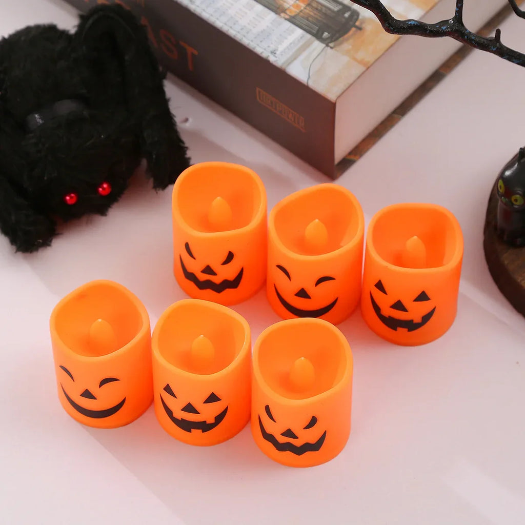 Halloween Flameless Candles – 6Pcs LED Pumpkin Skull Ghost Lights