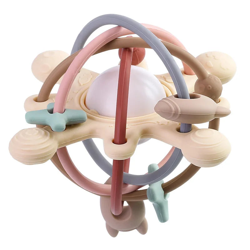 Baby Teether Toy – Silicone Sensory Rattle Ball for Infants