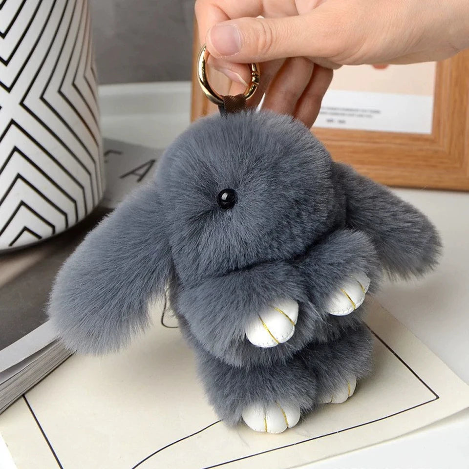 Rabbit Fur Keychain