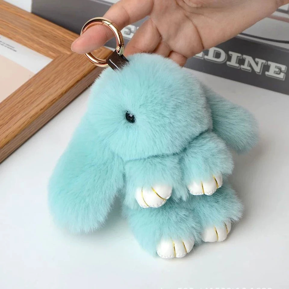Rabbit Fur Keychain