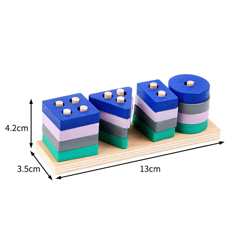 Wooden Building Blocks – Color & Shape Matching Puzzle Toy