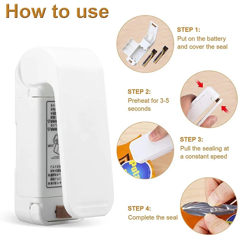 Mini Heat Bag Sealer – Handheld Plastic & Food Bag Sealing Machine