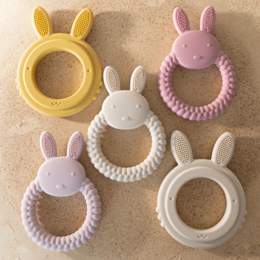 Baby Silicone Teether – BPA-Free Rabbit-Shaped Chew Toy