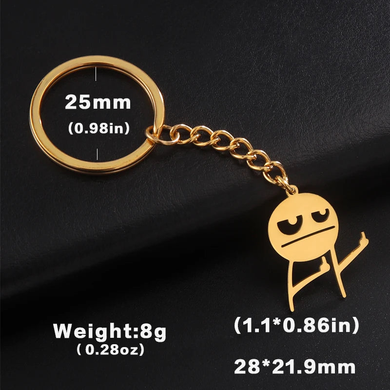 Middle Finger Keychain Stainless Steel