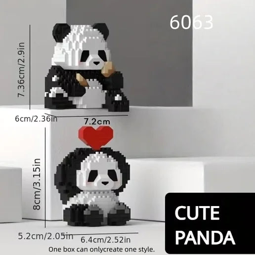 Panda Building Blocks DIY Educational Animal Building Set