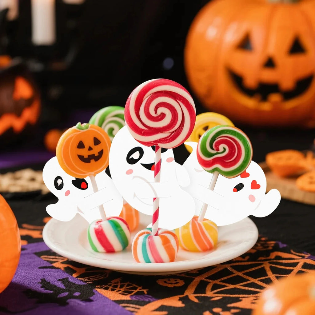 Halloween Lollipop Holders, 48PCS Ghost Candy Party Favors