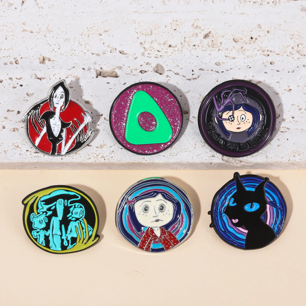Horror Character Enamel Pin – Gothic Halloween Lapel Brooch