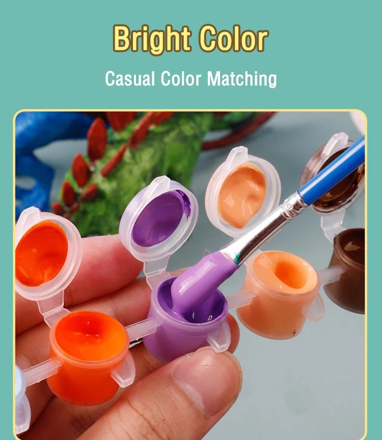 Dinosaur Painting Kit – DIY Dinosaur Art Set with Paints for Kids