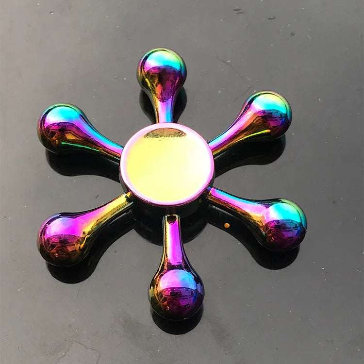 Metal Fidget Spinner Rainbow Gradient Fingertip Gyro Toy