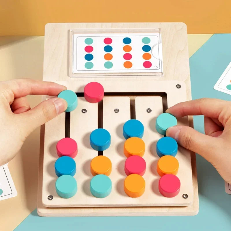 Wooden Color Sorting Game Montessori Shape Matching Toy for Kids
