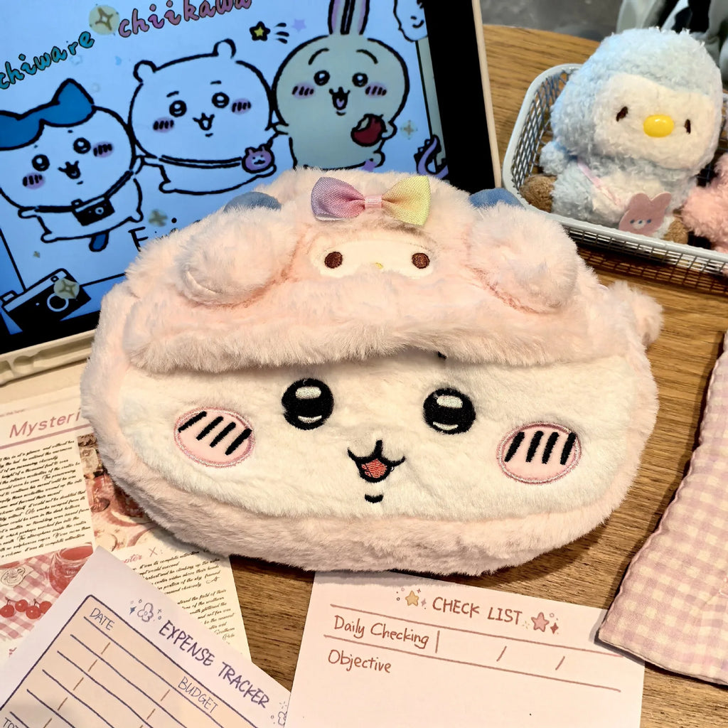 Anime Plush Pencil Case – Kawaii Large Capacity Stationery Case