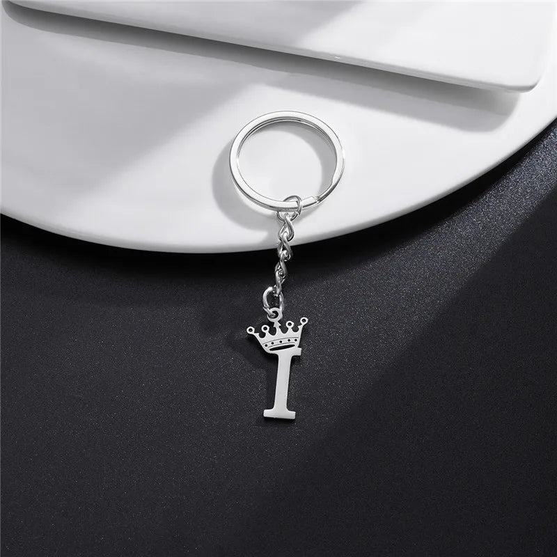 Initial Letter Keychain – Stainless Steel Alphabet Key Ring