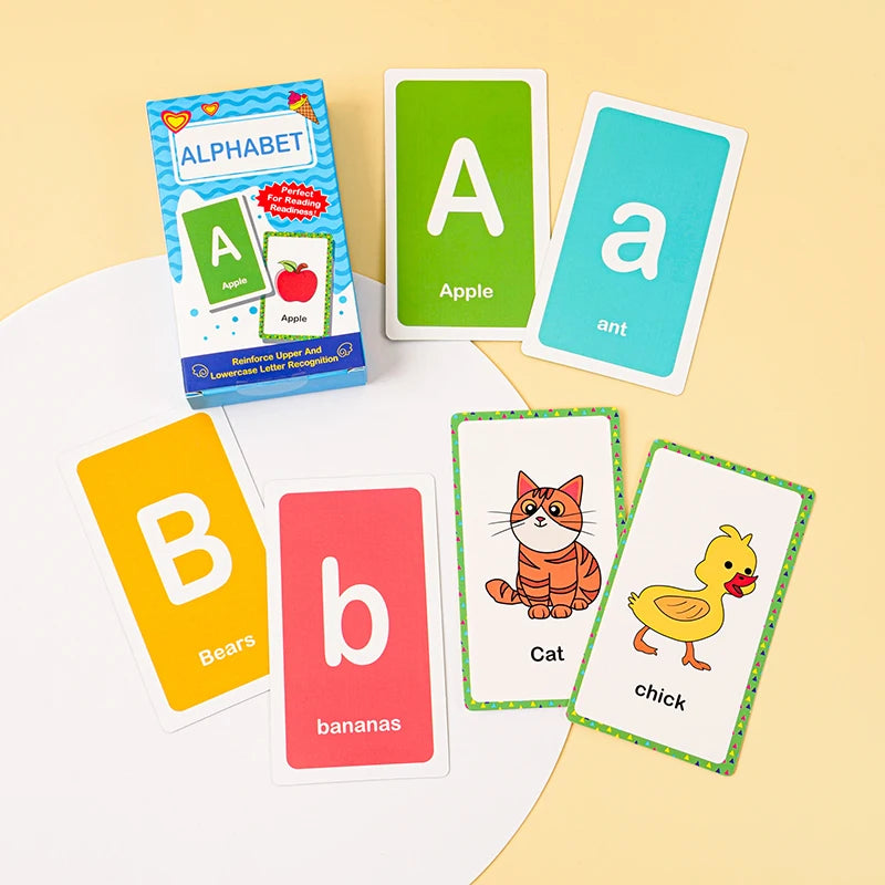 Montessori Flash Cards – 58-Piece Alphabet, Number & Shape Learning Set