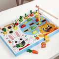 Montessori Toddler Toy – Wooden Carrot Pulling & Fishing Game Set