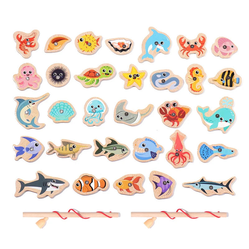 Magnetic Fishing Toy – Wooden Fishing Game for Kids