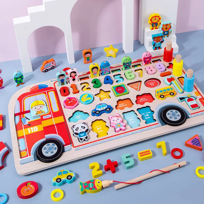 Montessori Busy Board Wooden Educational Activity Toy for Kids