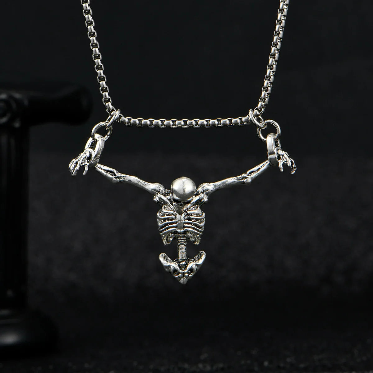 Skull Necklace Punk Gothic Pendant Halloween Jewelry for Men