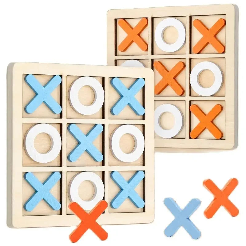 Wooden Tic Tac Toe Game – Kids XO Strategy Board