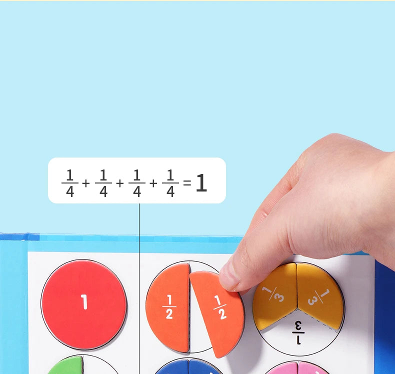 Magnetic Fraction Learning Toy, Wooden Math Teaching Set
