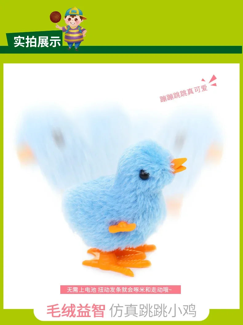 Wind Up Cat Toy – Hopping Plush Chick Interactive Pet Toy