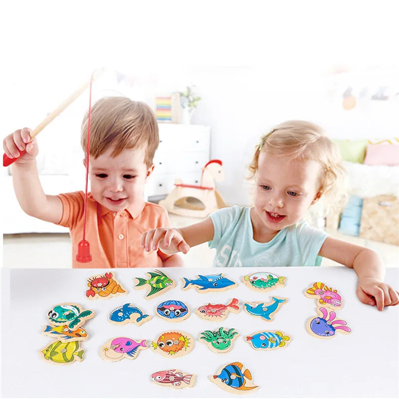 Magnetic Fishing Toy – Wooden Fishing Game for Kids
