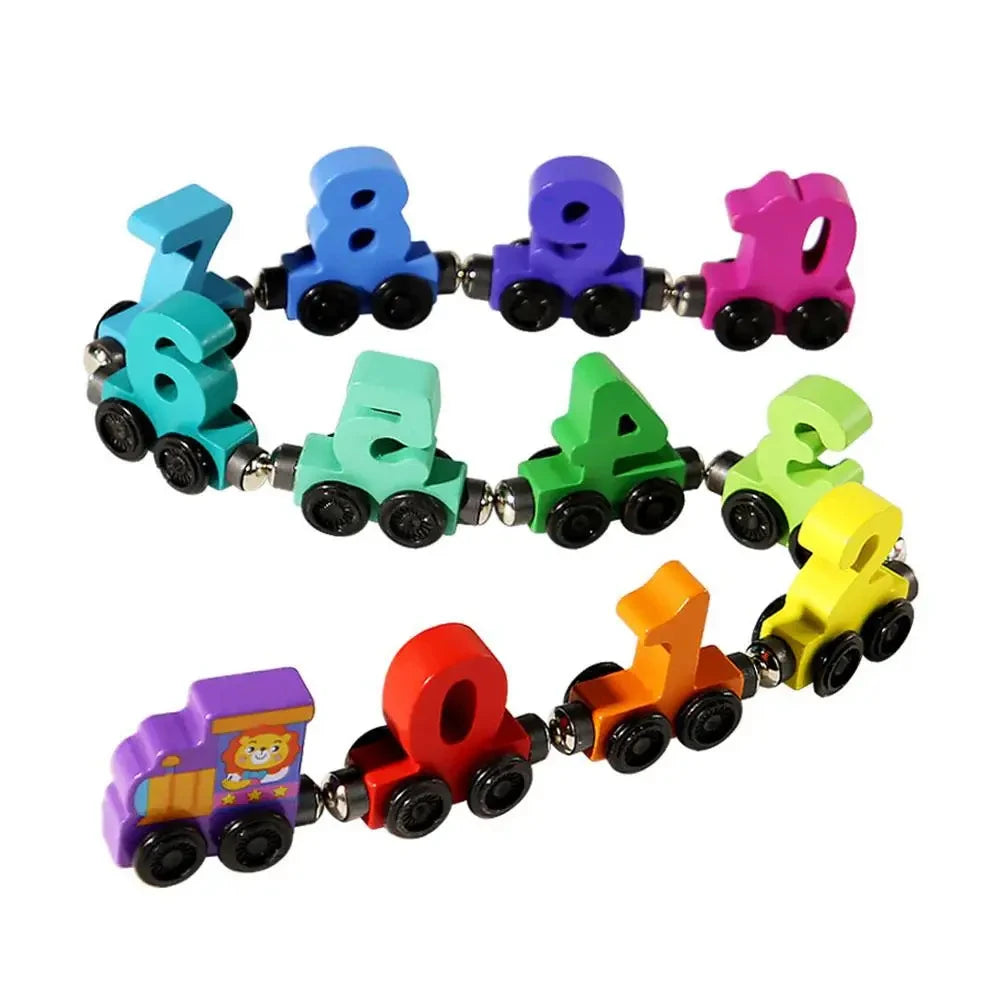 Magnetic Number Train Set – Wooden Educational Building Blocks