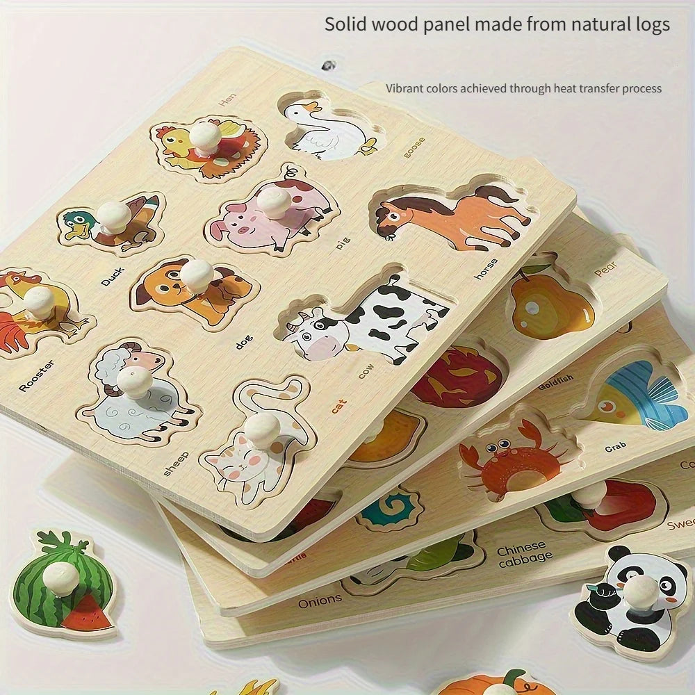 Montessori Geometry Puzzle Board – Wooden Shape Matching Puzzle