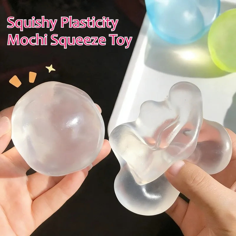 Mochi Fidget Toy – Transparent Soft Squeeze Stress Relief Toy