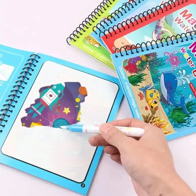 Reusable Water Coloring Book for Kids with Water Pen