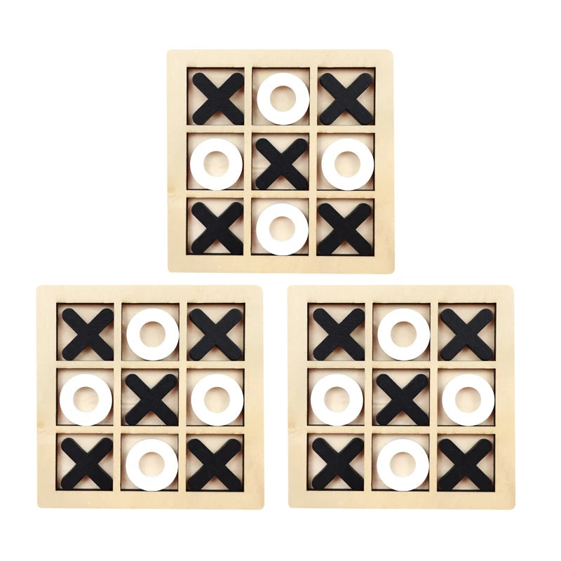 Wooden Tic Tac Toe Game – Kids XO Strategy Board
