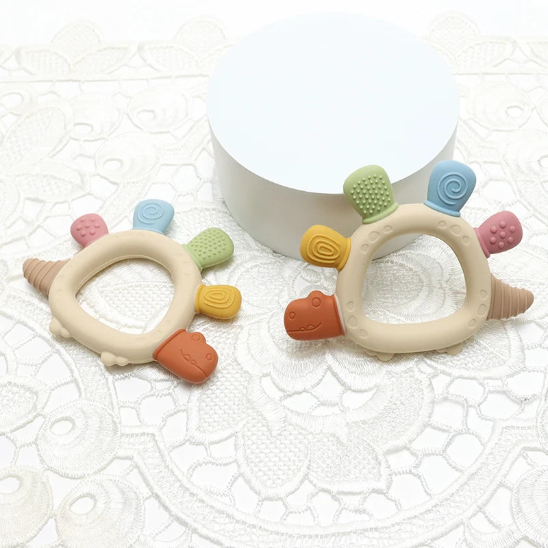 Baby Dinosaur Teething Toy – BPA-Free Silicone Infant Teether
