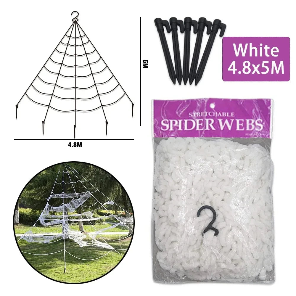 Giant Halloween Spider – Scary Spider Web Outdoor Decor
