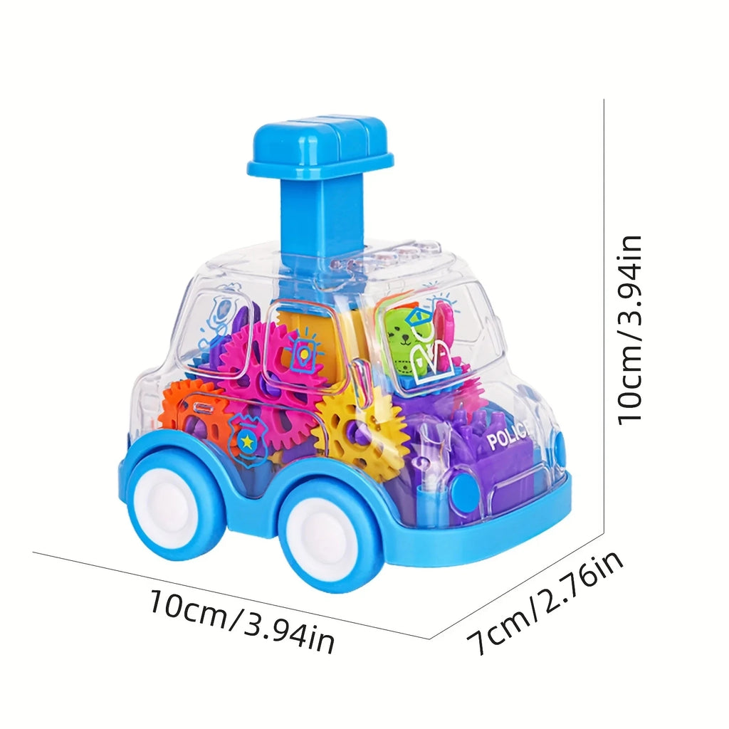 Transparent Gear Car Toy – Pull Back Inertia Car for Kids